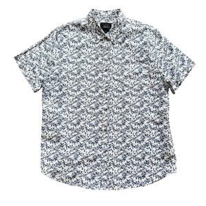 Rails Men's Fairfax Short Sleeve Button Front Shirt XL 100% Cotton Gather White